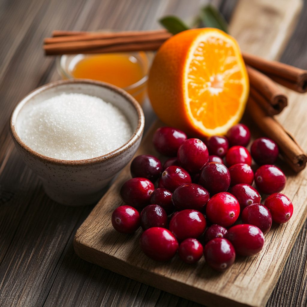 Tasty Christmas Cranberry Sauce ingredients