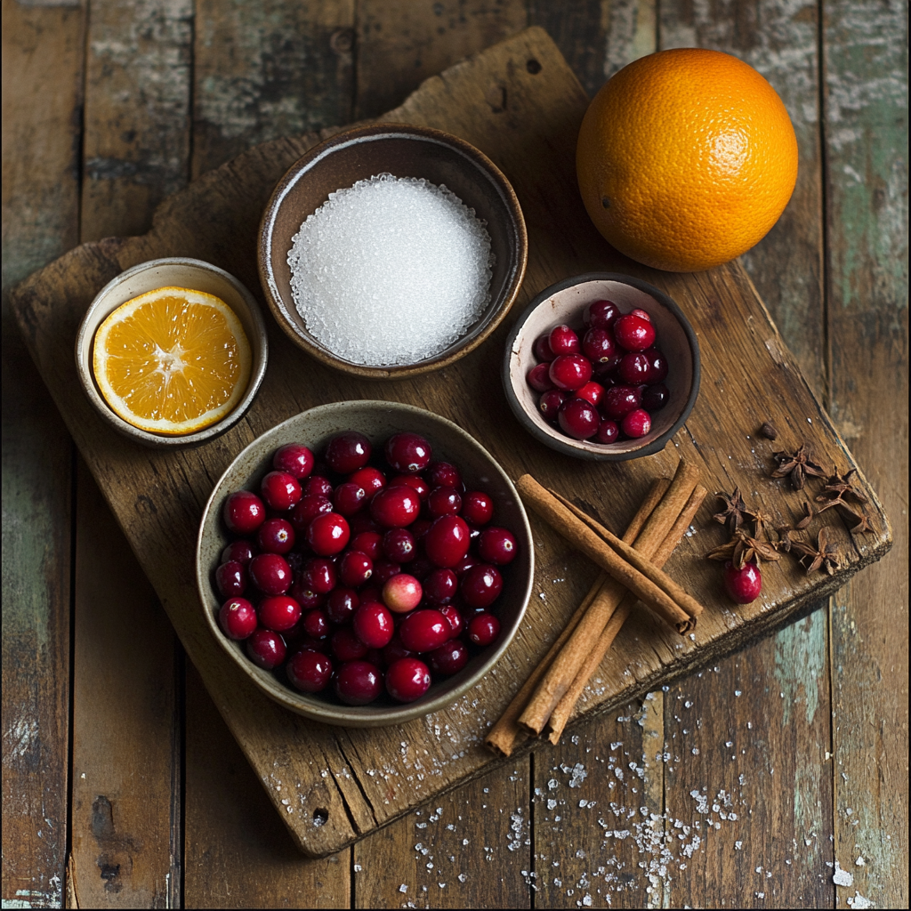 Tasty Christmas Cranberry Sauce ingredients
