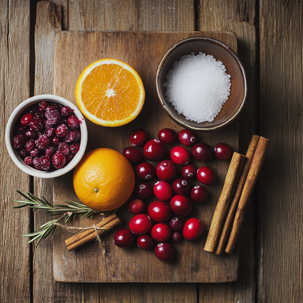 Tasty Christmas Cranberry Sauce ingredients